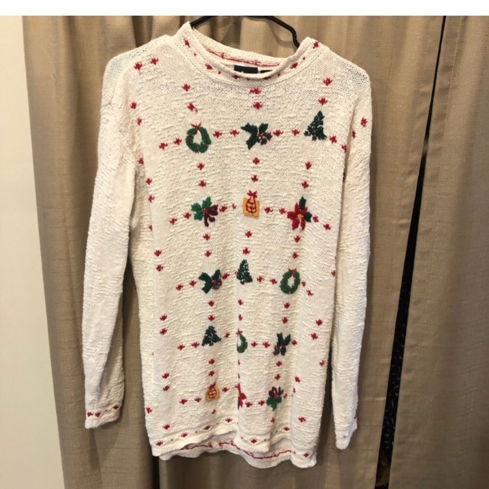 Vintage Cotton Christmas Mockneck Sweater